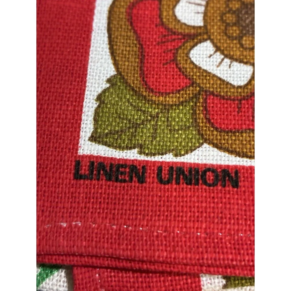 Vintage Irish Linen Tea Towel The Royal Lineage Towel Red White Blue